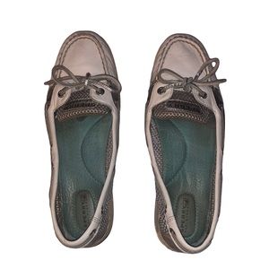 Sperry Boat Shoes Womens 8.5 M Angelfish Mesh Slip On 9841503 White Leather